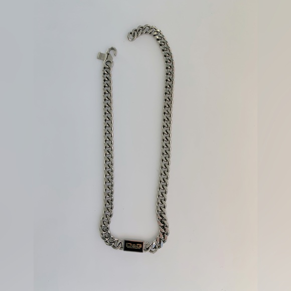 D&G/Dolce&Gabbana Silver Logo Plaque Necklace, Never worn - Picture 4 of 12